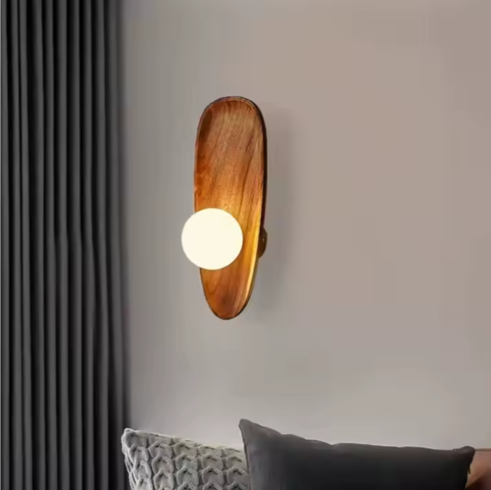 Applique murale en bois allumé des coussins gris