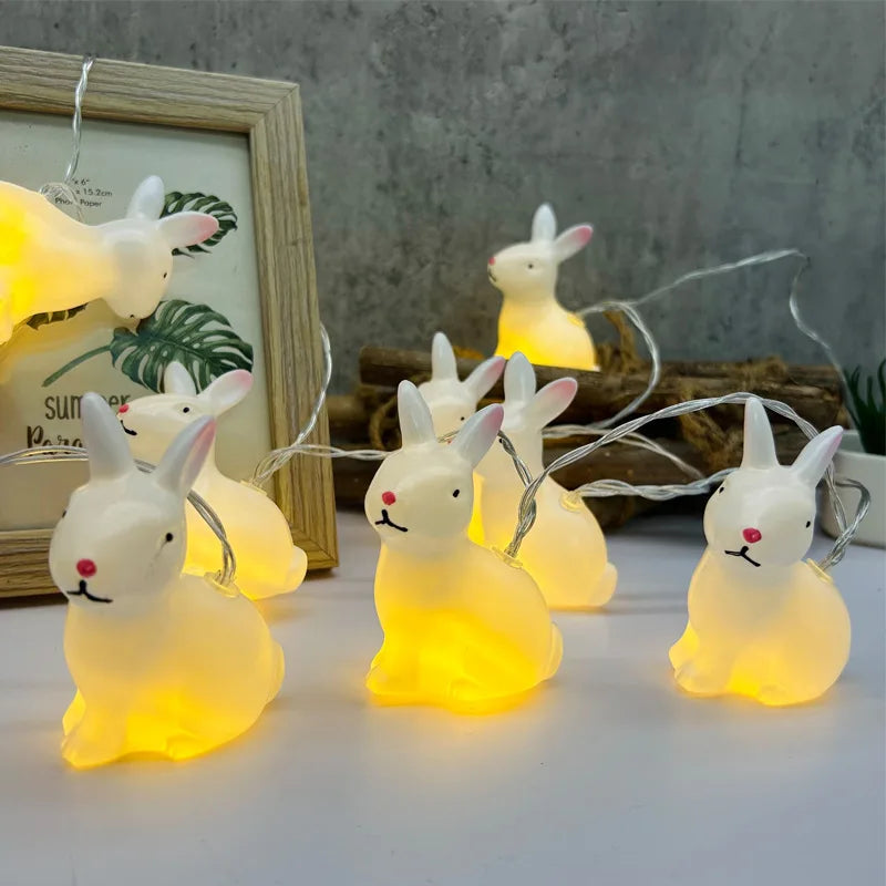 Guirlande lumineuse extérieur lapin allumés