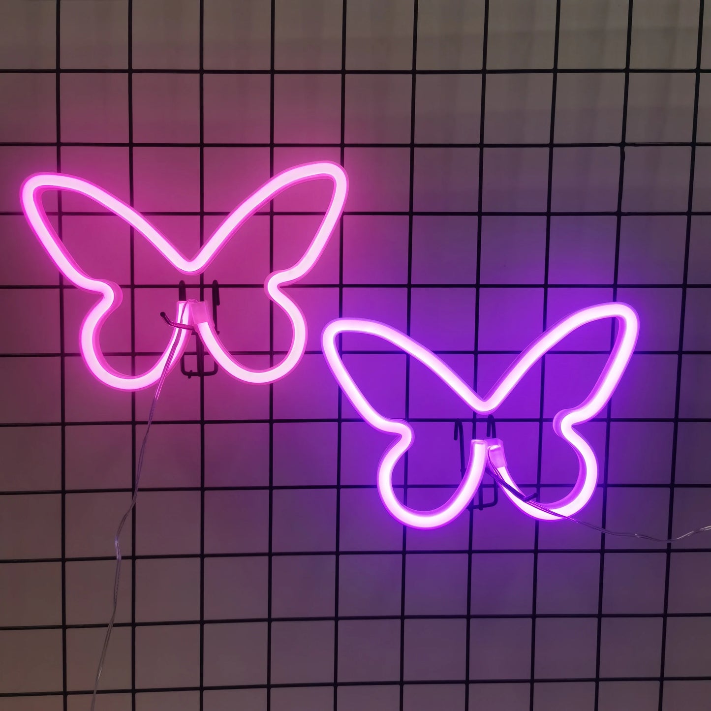 Lampe led néon décorative papillon allumé