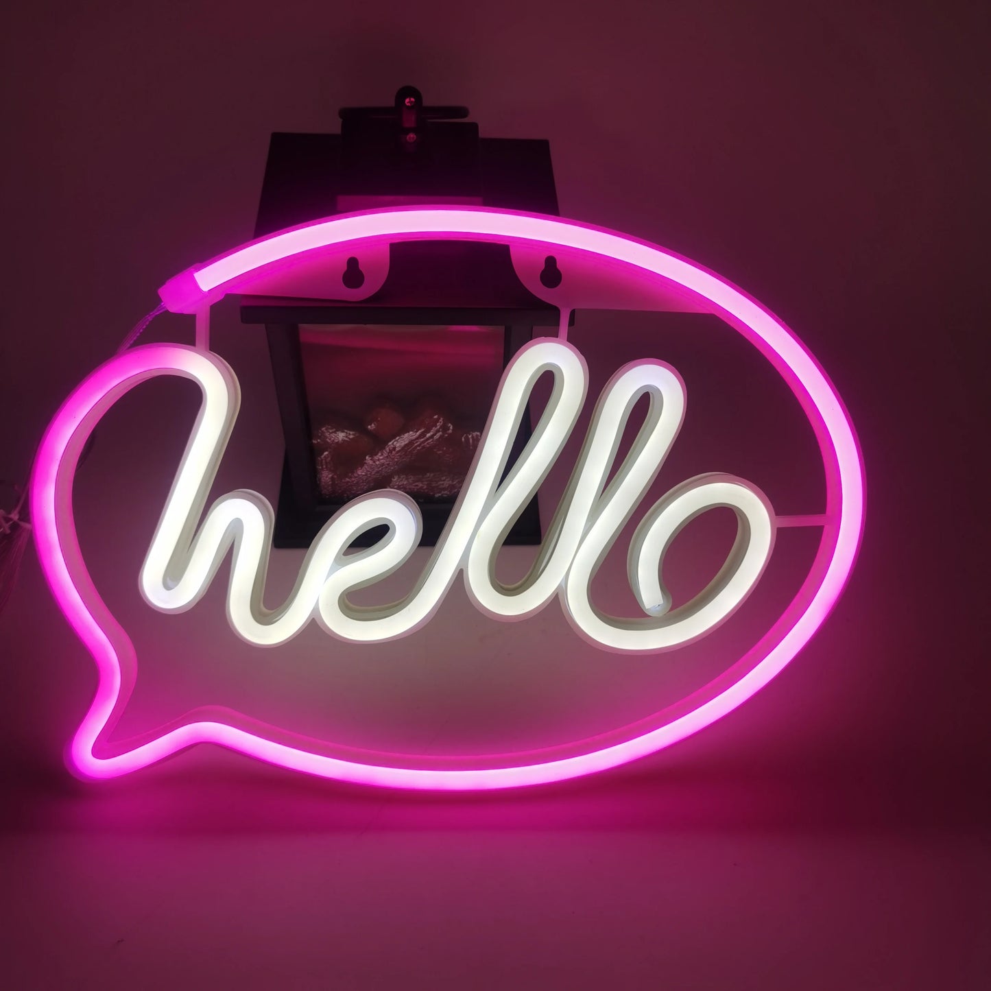Lampe led néon décorative hello allumé