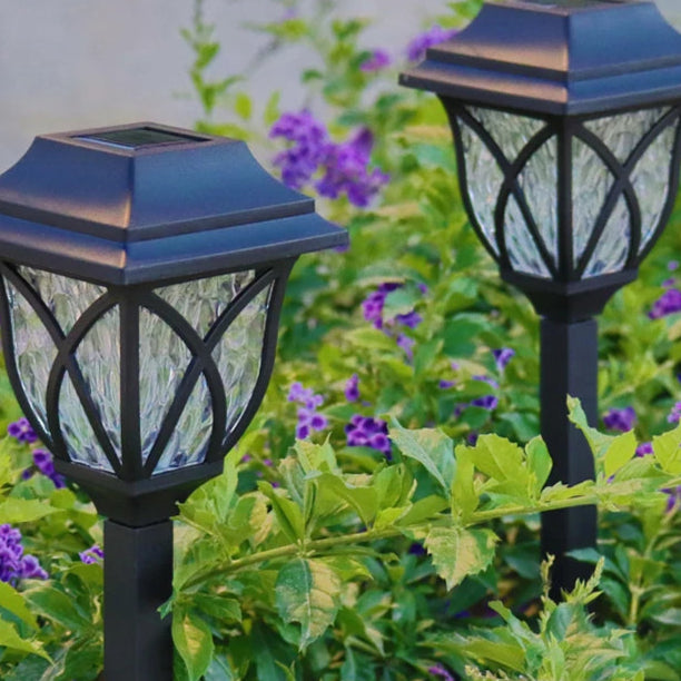 Lampe solaire extérieur à piquet avec des fleurs