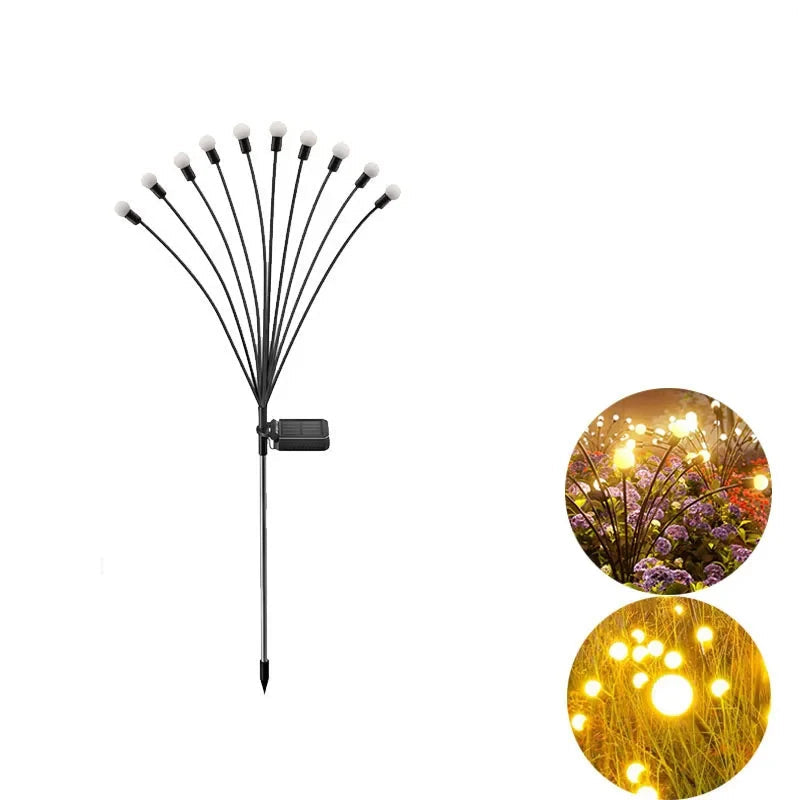 Lampe solaire extérieur effet luciole avec panneau solaire