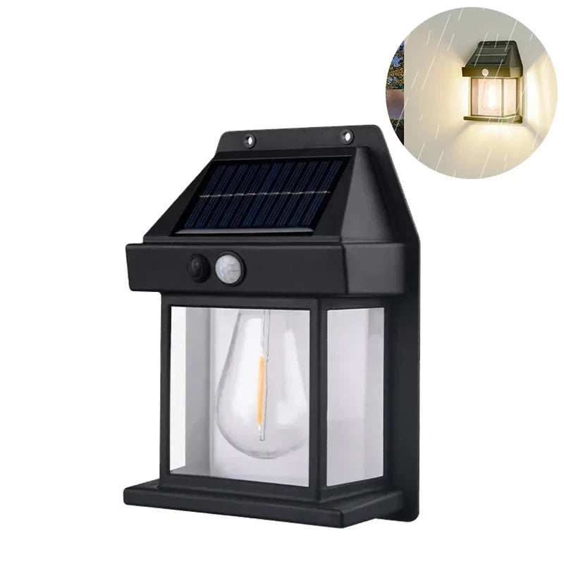 Luminaire extérieur solaire noir