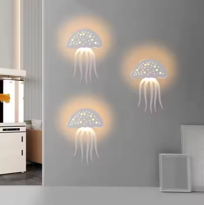 Plusieurs appliques murales led allumée