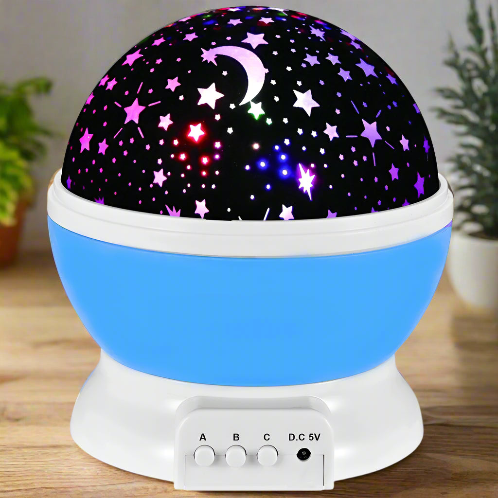 Veilleuse projecteur rotative bleu