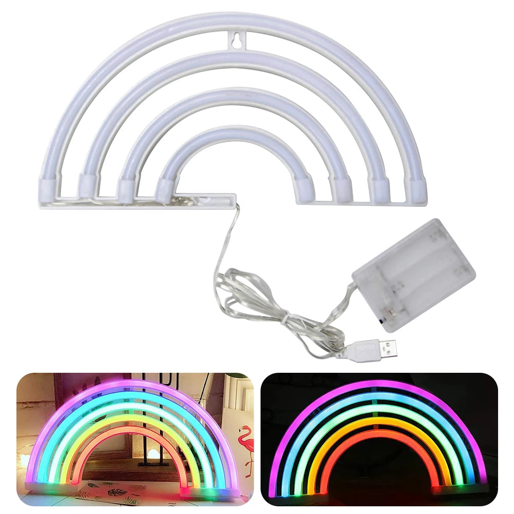 Lampe led Arc-en-Ciel allumée et éteinte et un chargeur