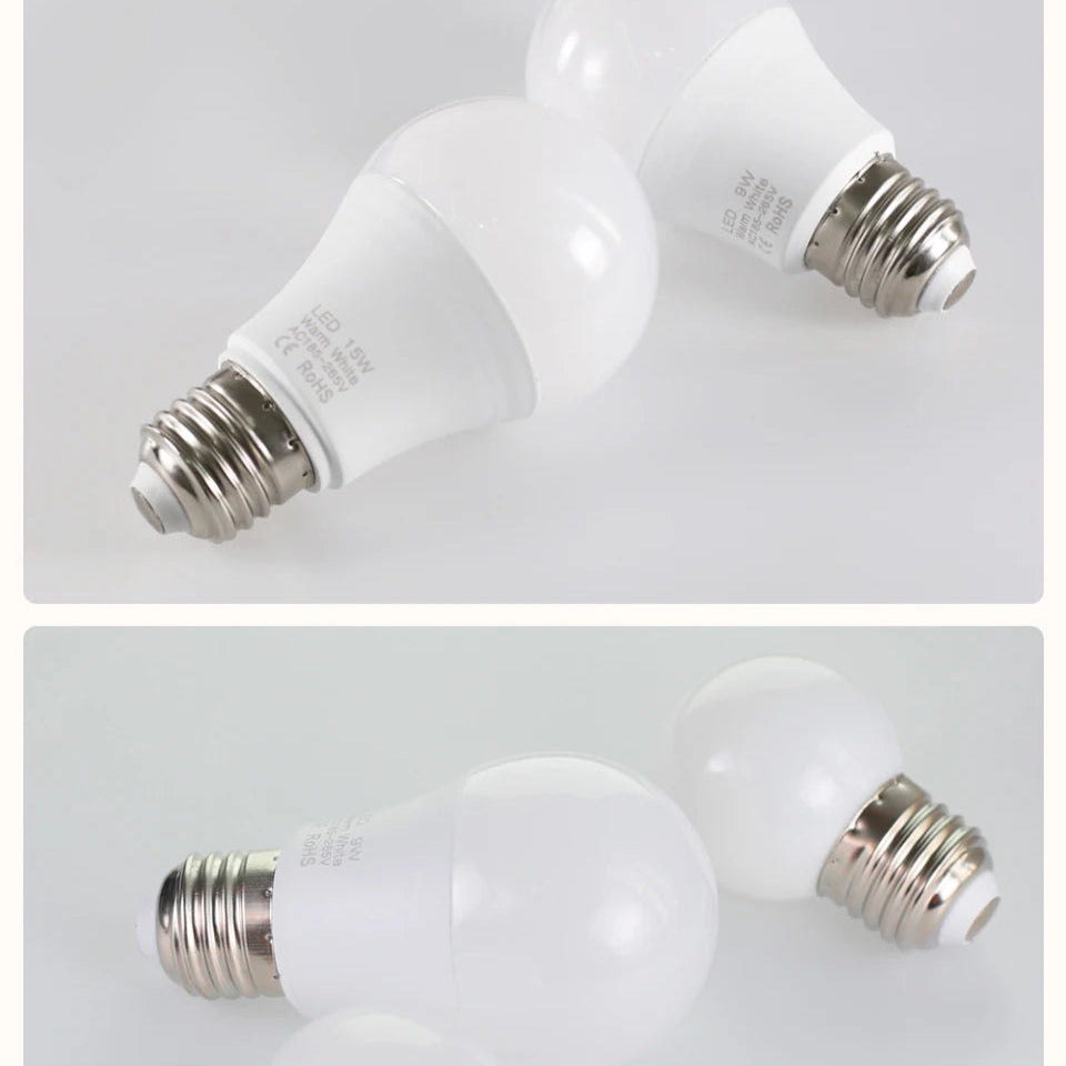 Ampoule LED E27 sur table 