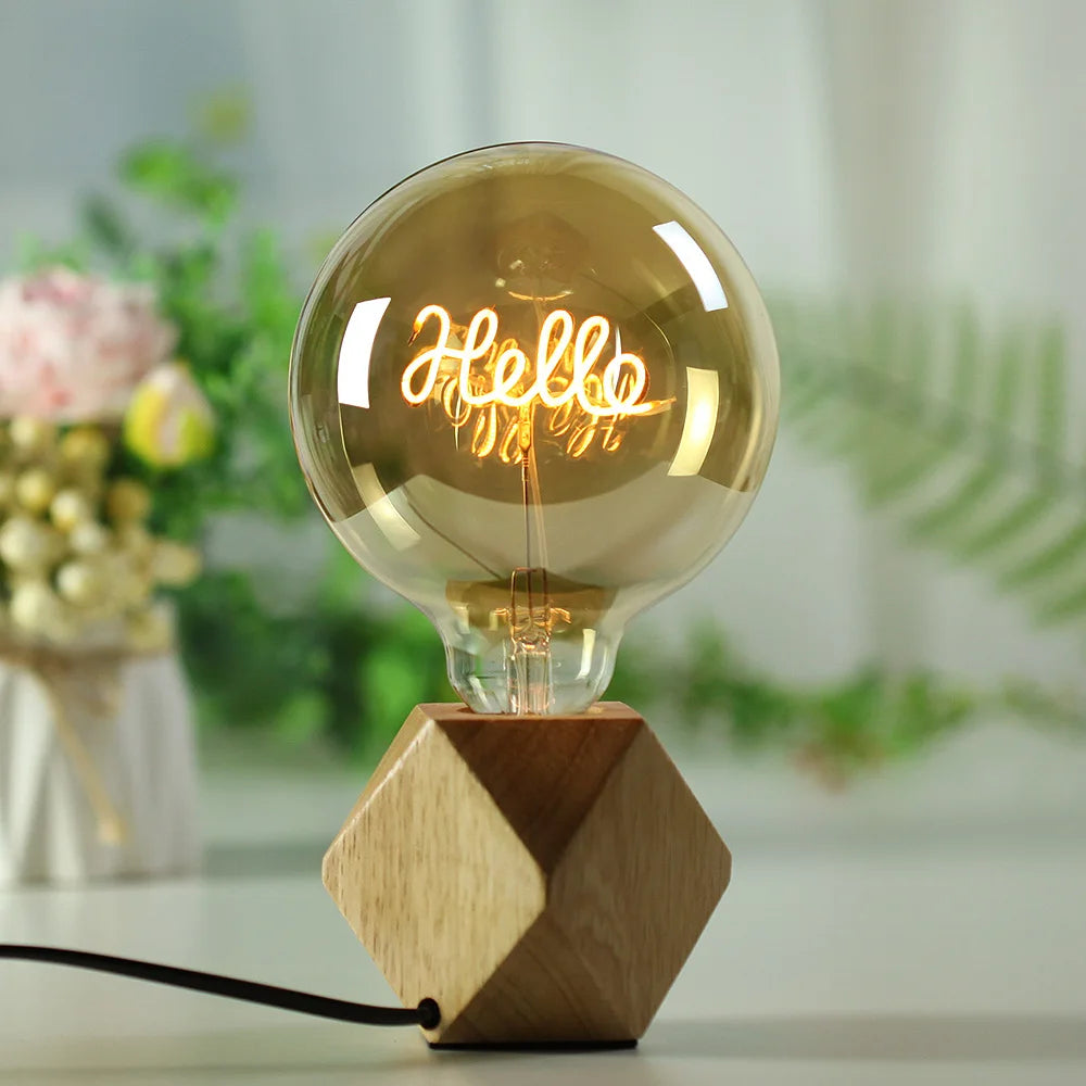 Ampoule LED hello sur support 