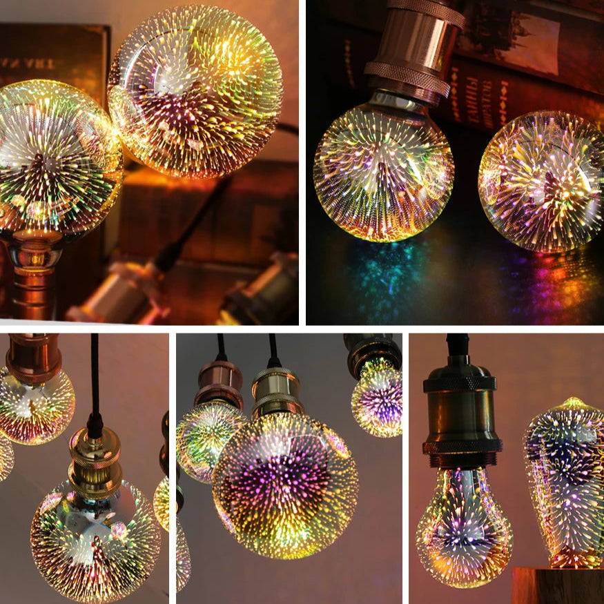 Ampoule LED effet feu d'artifice 3D 