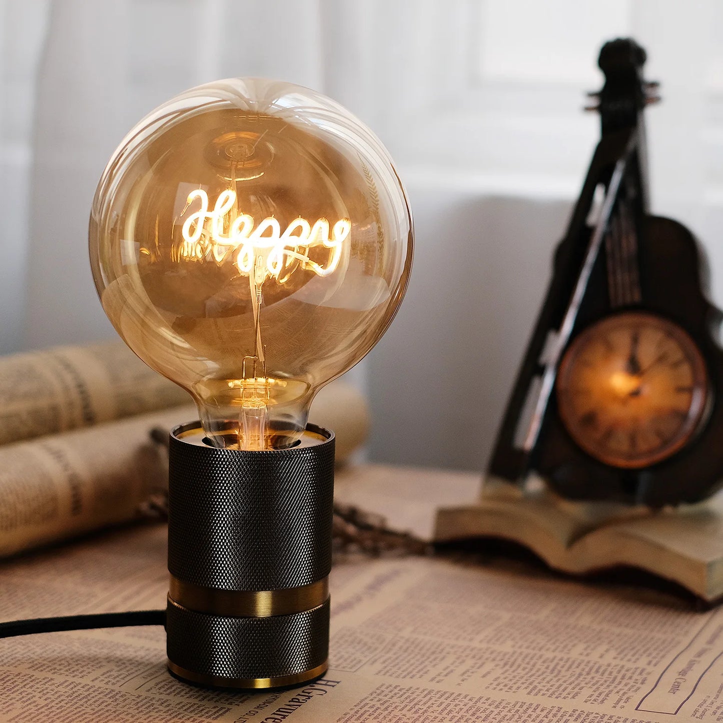 Ampoule LED happy sur support 