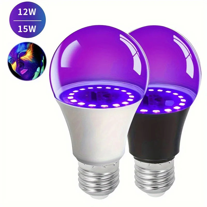 Ampoule LED violette blanche et noire 
