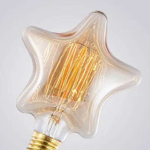 Ampoule led étoile filament verticale allumé 