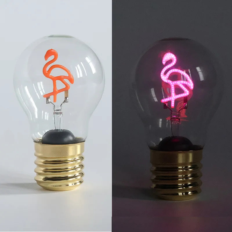  Ampoule led rechargeable flamant allumé et éteint 