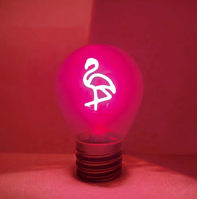 Ampoule led rechargeable flamant rose allumé 