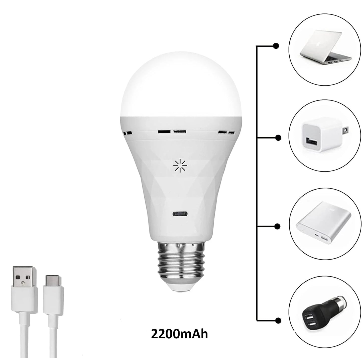 Ampoule rechargeable USB à batterie intelligente 