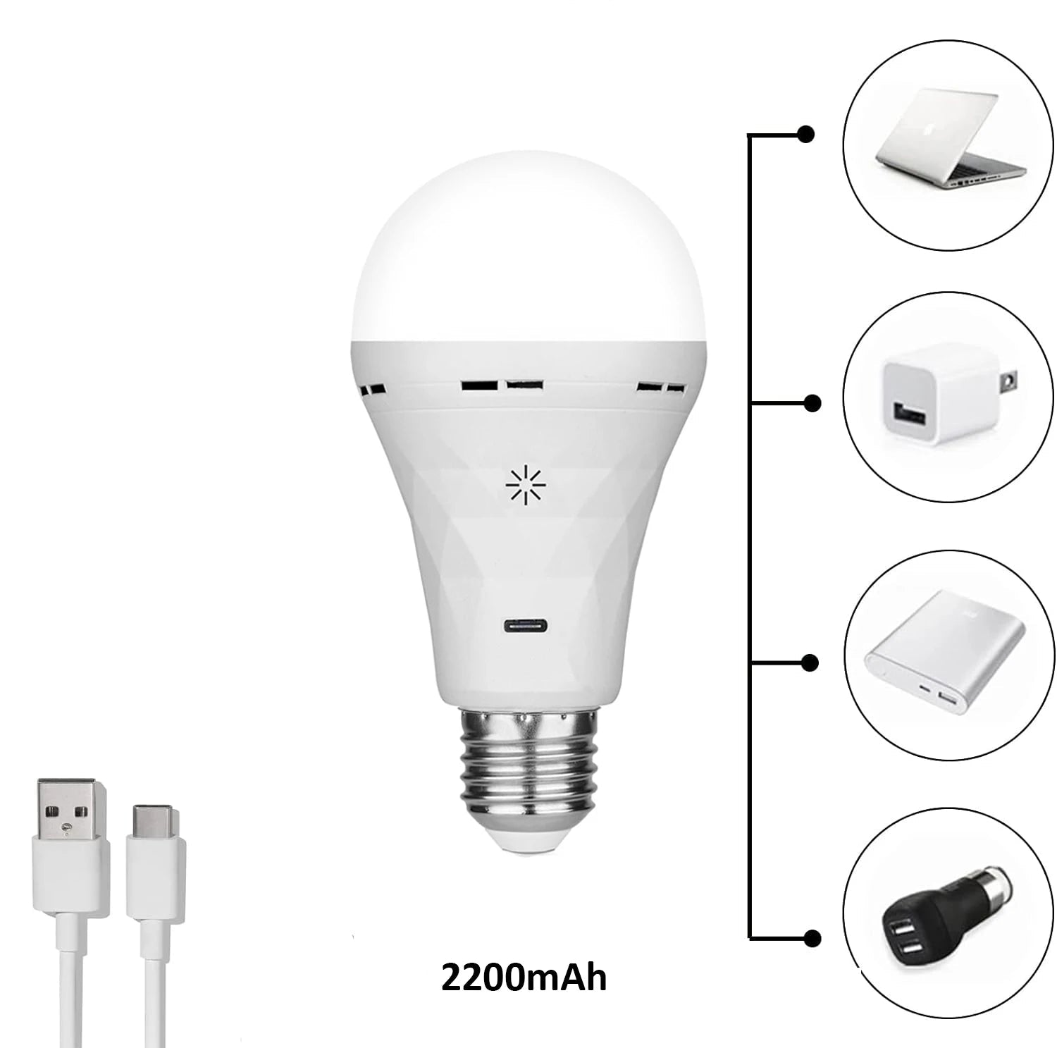 Ampoule rechargeable USB à batterie intelligente 