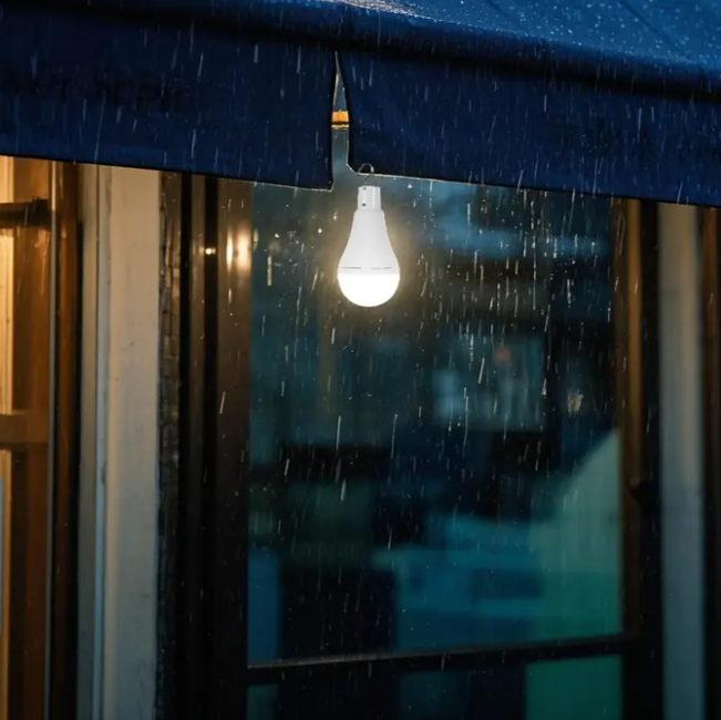 Ampoule rechargeable USB dans un balcon 