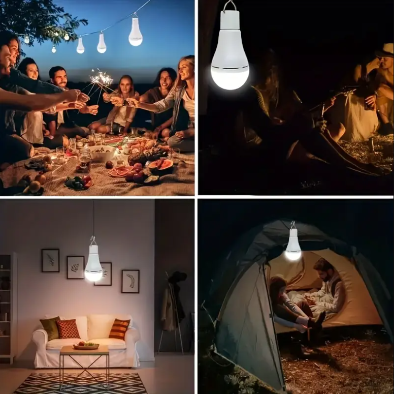 Ampoule rechargeable des personnes qui font la fête en plein air 