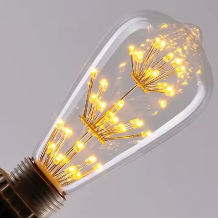 Ampoule vintage allumé en forma de goutte 