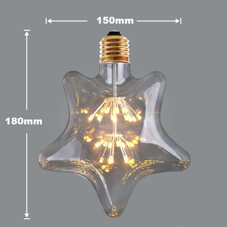 Ampoule vintage feu d'artifice forme d'étoile 