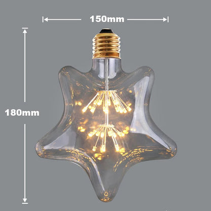 Ampoule vintage feu d'artifice forme d'étoile 