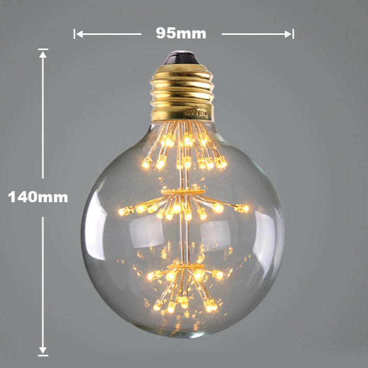  Ampoule vintage feu d'artifice forme de boule 