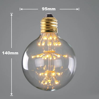  Ampoule vintage feu d'artifice forme de boule 