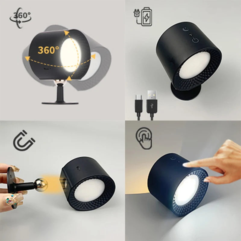 Applique murale LED rechargeable différente position 