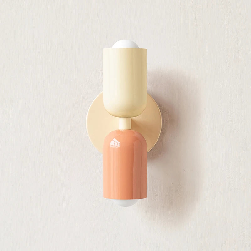 Applique murale design scandinave beige et rose  