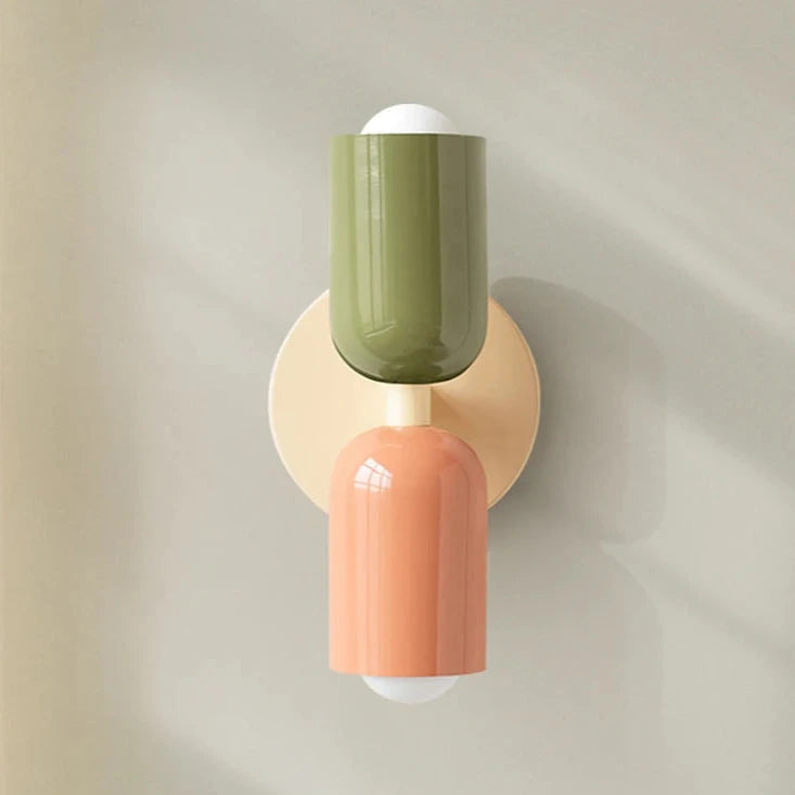 Applique murale design scandinave   vert et rose 