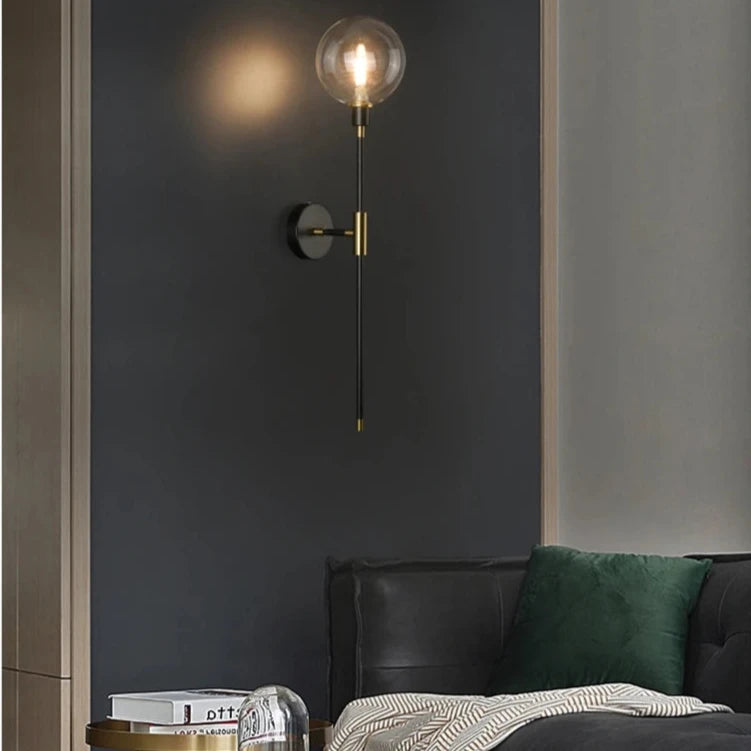 Applique murale globe en verre moderne fauteuil gris  
