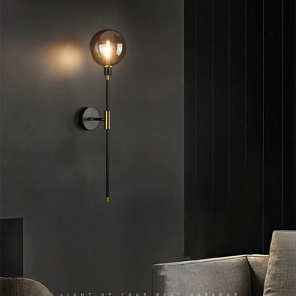 Applique murale globe en verre moderne salon 