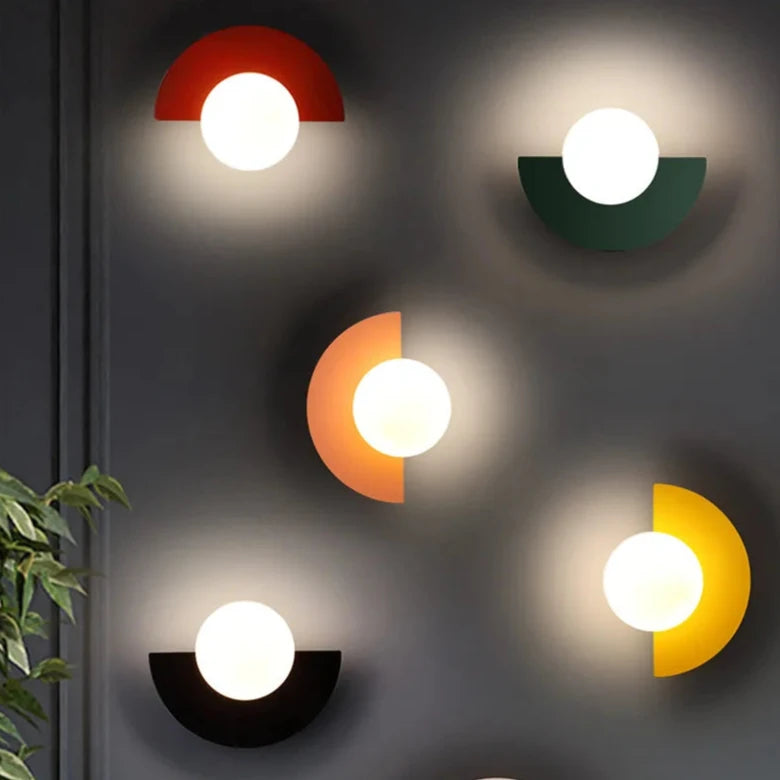 Applique murale led demi-lune plusieurs couleurs 