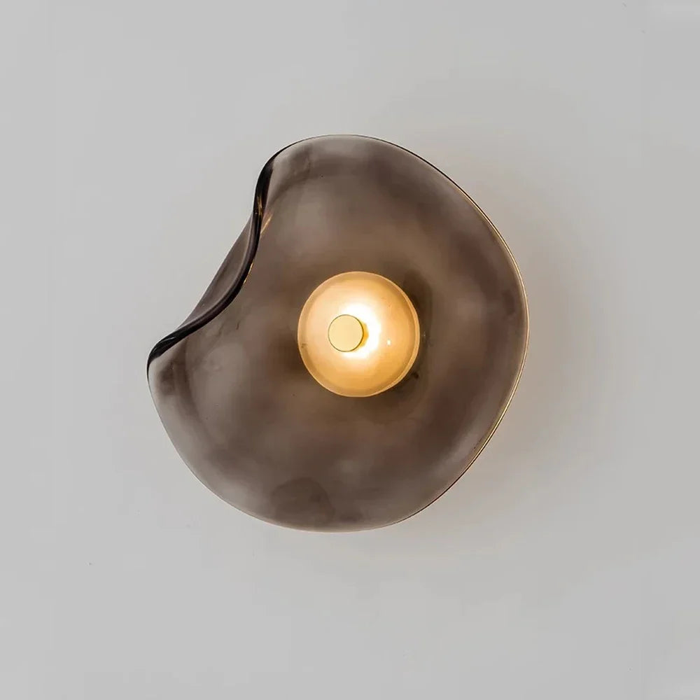 Applique murale led en verre gris fumé