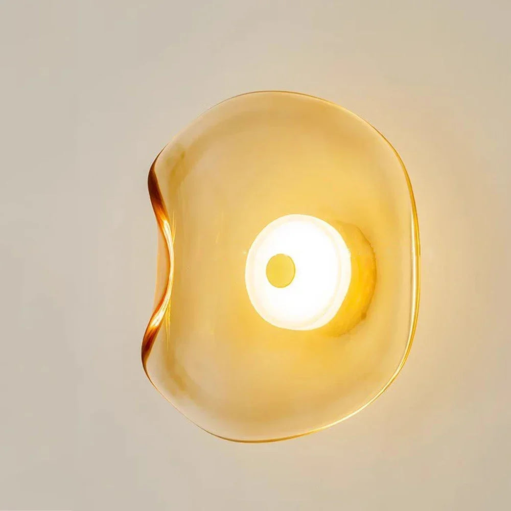 Applique murale LED minimaliste en verre ambre 