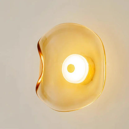 Applique murale LED minimaliste en verre ambre 