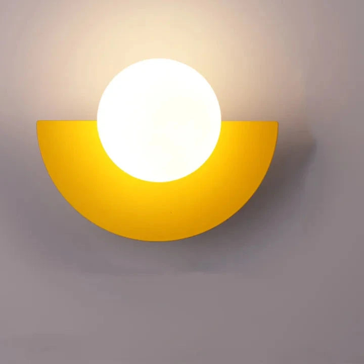  Applique murale led nordique demi-lune jaune 