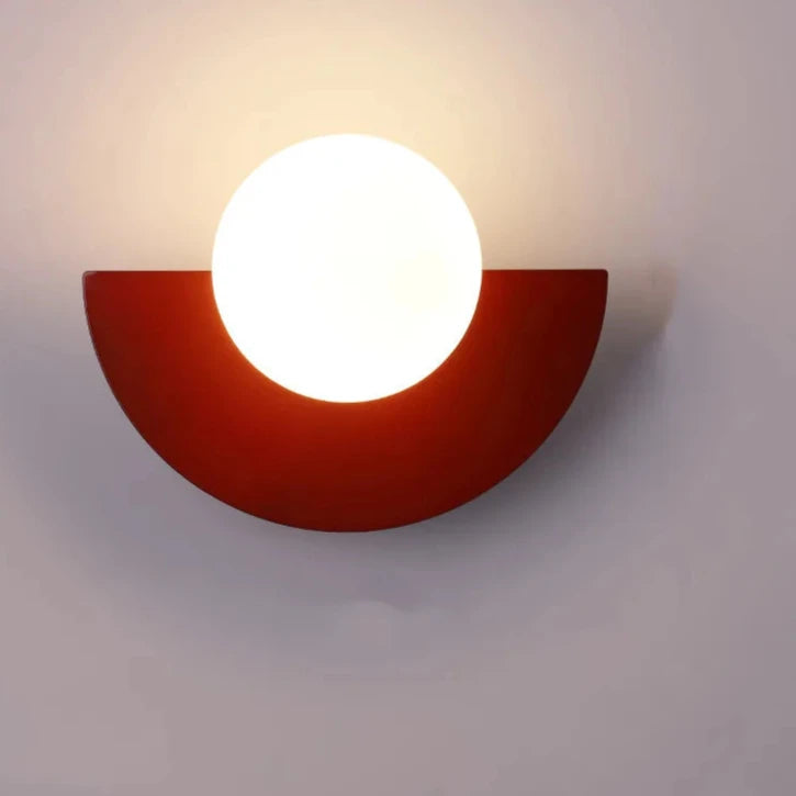  Applique murale led nordique demi-lune rouge 