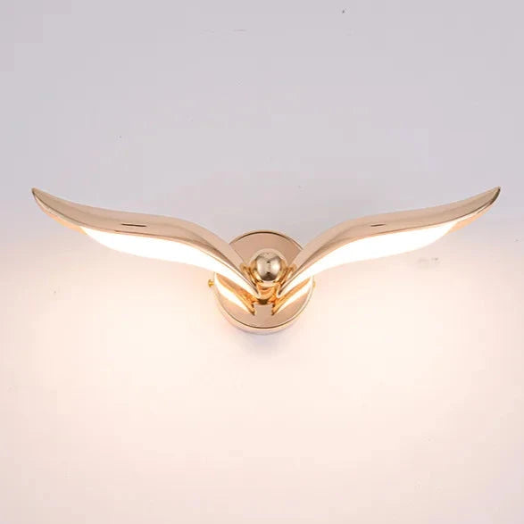 Applique murale mouette dorée lumière LED 
