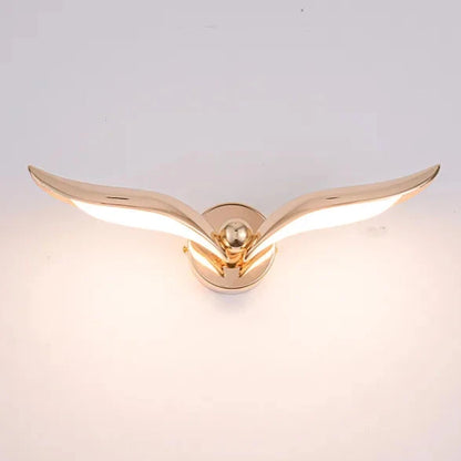 Applique murale mouette dorée lumière LED 