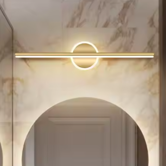 Applique murale salle de bain un miroir et marbre marron 