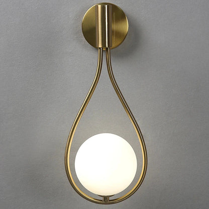 Applique murale scandinave goutte d'eau allumée