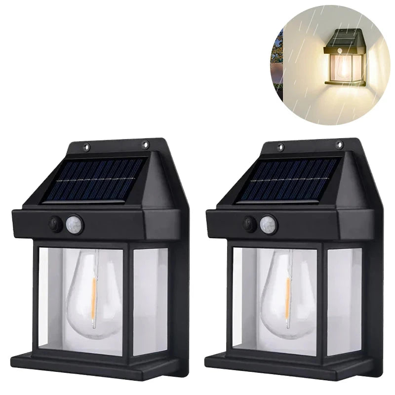 Deux luminaires extérieurs solaire vitrine étanche 
