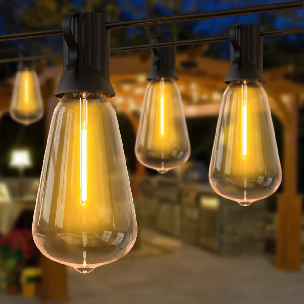 Guirlande extérieur lumineuse allumé 