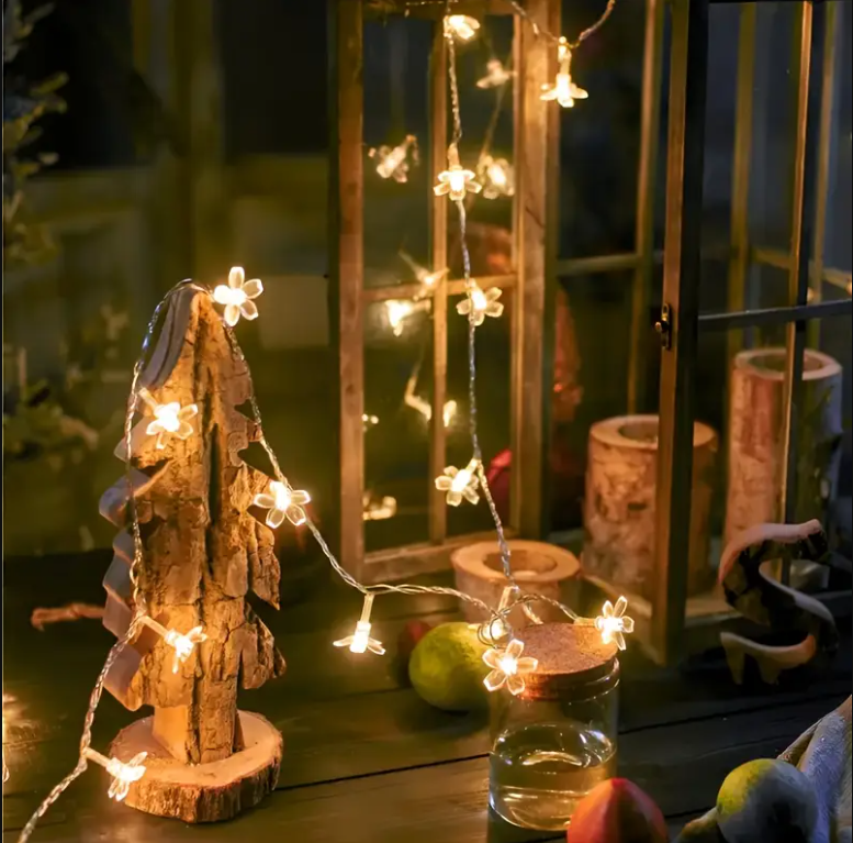 Guirlande lumineuse extérieur LED fleurs de cerisier décoration 