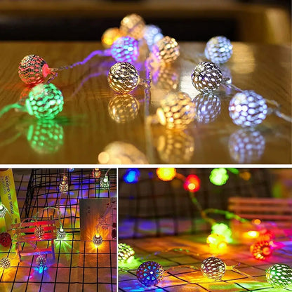 Guirlande lumineuse marocaine allumée multicolore 