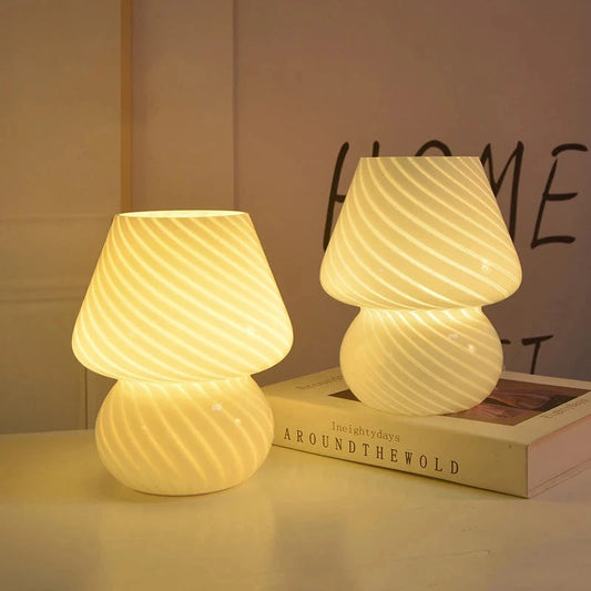 Lampe de Chevet Champignon en Verre