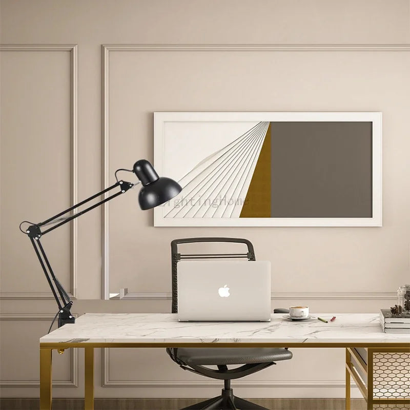 Lampe de bureau bras Long pliant et chaise de bureau 