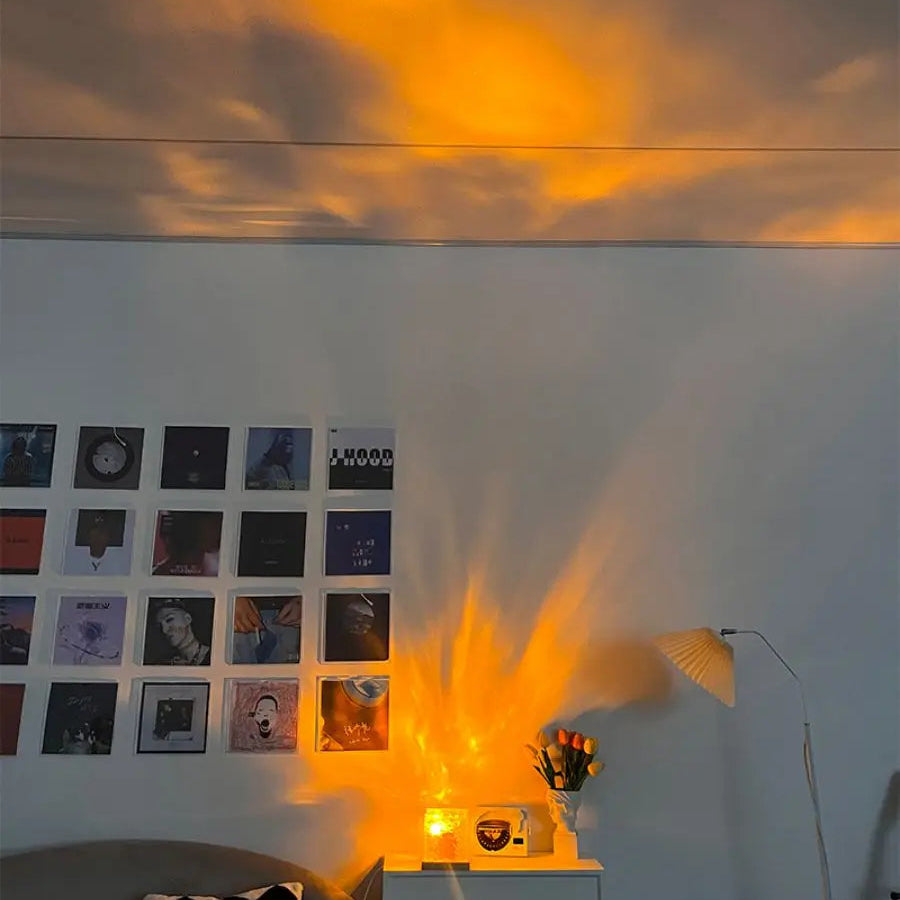 Lampe de Chevet LED Aurore Boréale dans une chambre 