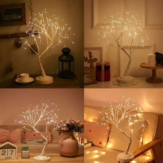  Lampe de chevet arbre féerique dans le salon dans la chambre sur un bureau 